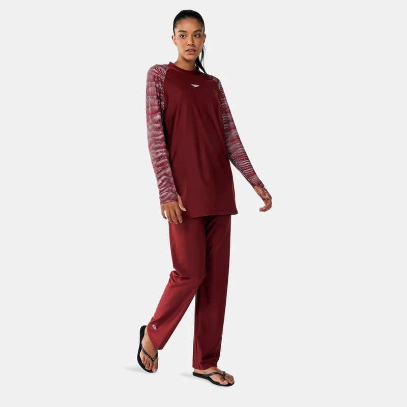 speedo Red Women's Modest Deluxe Long Sleeve Swimming Tunic for Women | Best Price UAE