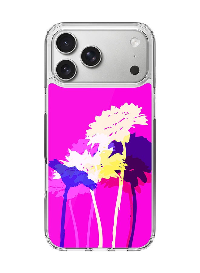 Stylizedd Classic Clear MagSafe Case for iPhone 17 Pro Max , Hybrid Soft Case Flexible Edges Anti Drop TPU PC Gel Thin Transparent Cover [ Designed for iPhone 17 Pro Max ] - Bleeding Flowers (Pink)