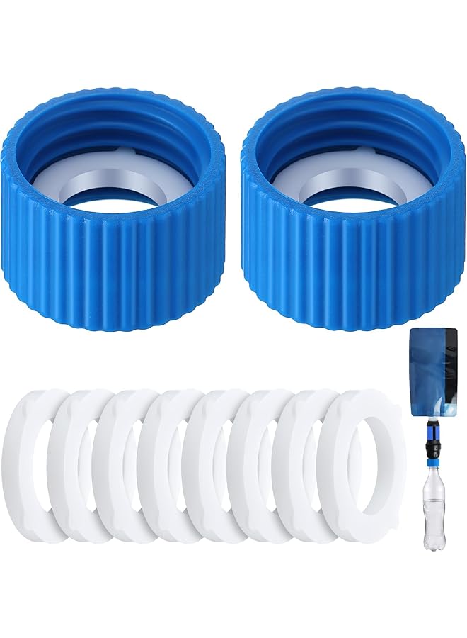 KASTWAVE 2 Pcs Water Filter Coupling Kit Compatible With 28Mm External Threaded Filters And Standard Plastic Bottles Leak Proof Gasket Seals Water Filter Adapter For Hiking Camping Backpacking Travel - Image 1