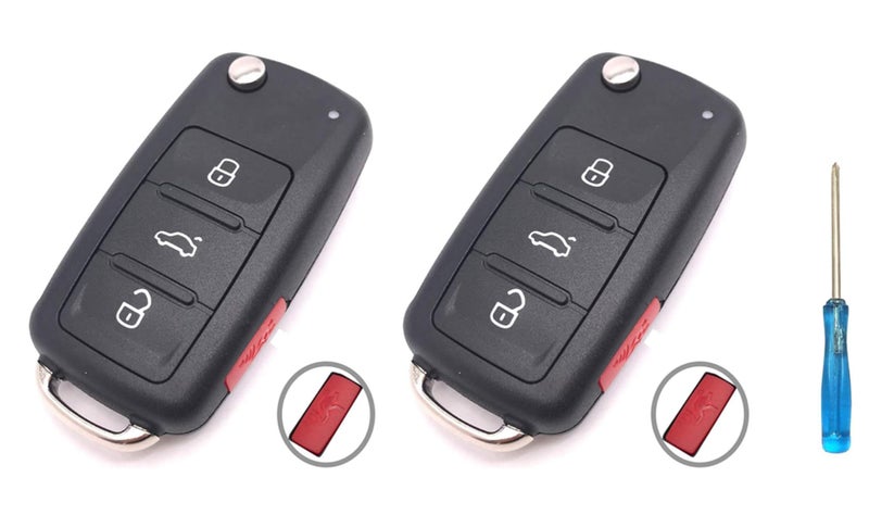 Grakest غطاء مفتاح بديل بدون مفتاح يناسب VW Jetta Passt لجهاز التحكم عن بعد بمفتاح 4 أزرار - Image 2