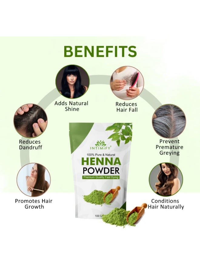INTIMIFY مسحوق الحناء من إنتيميفي لنمو الشعر، لون للشعر 100 غرام × 3 - Image 3
