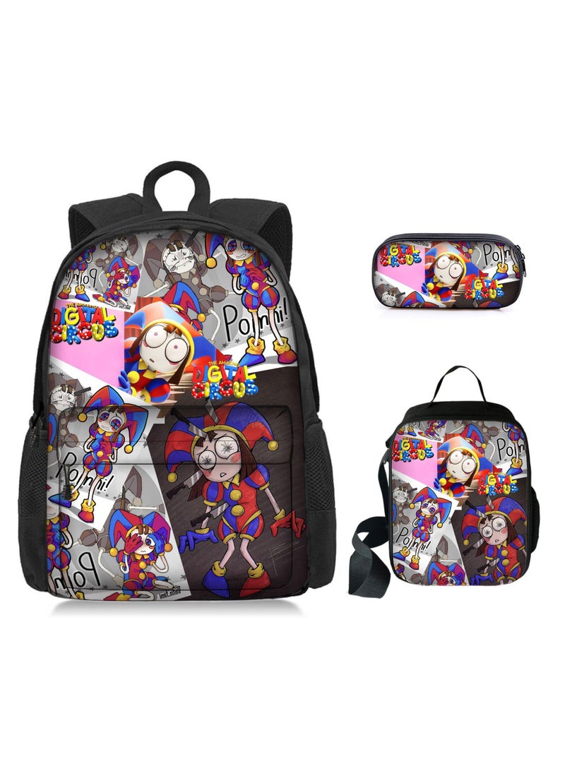 general 3 Pcs Anime The Amazing Digital Circus Backpack Set School Bag - Image 1