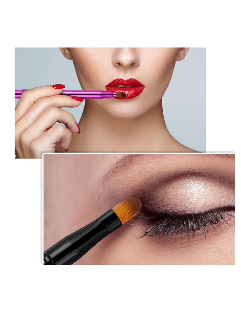 TOODOO TOODOO 3 Pieces Lip Brush Retractable Lipstick Liner Brush Lipstick Dual-ended Foundation Makeup Brush with Cap Travel Applicators - Image 3