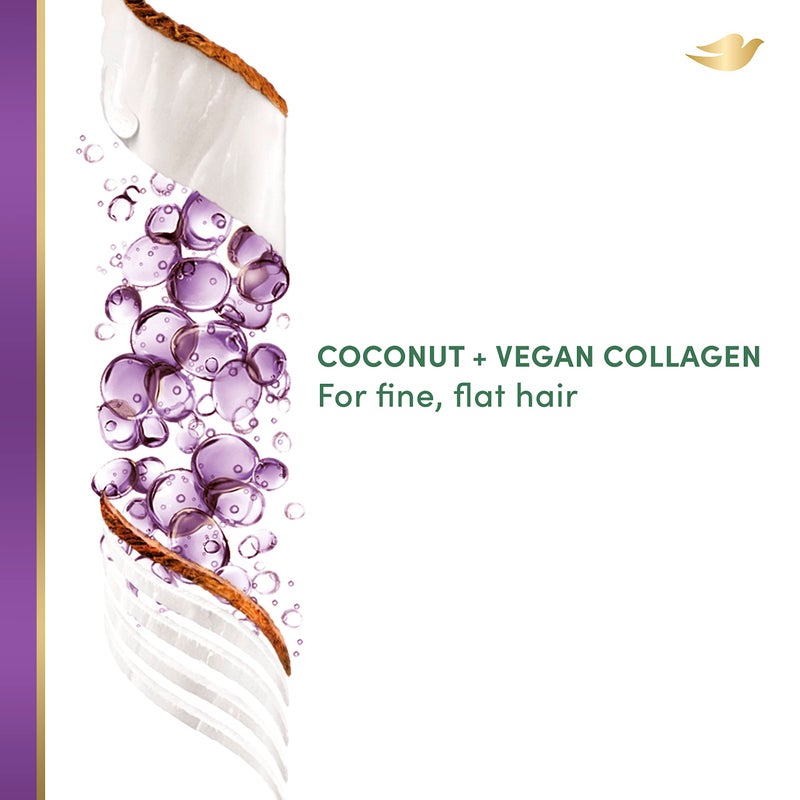 Dove RE+AL Bio-Mimetic Care Conditioner For Fine, Flat Hair Revolumize Silicone-Free Conditioner With Coconut + Vegan Collagen 10oz - Image 2