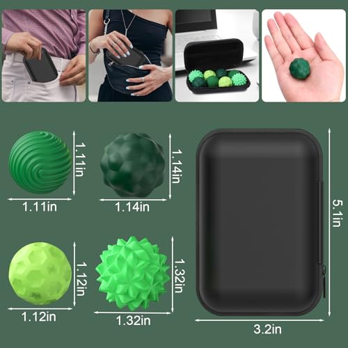 BUSOHA Silicone Fidget Balls 8 Pack Silicone Stress Relief Balls Stone for Adults Sensory Travel Toys for CalmingStressAutism and ADHDGifts for Teens AdultsGreen - Image 5