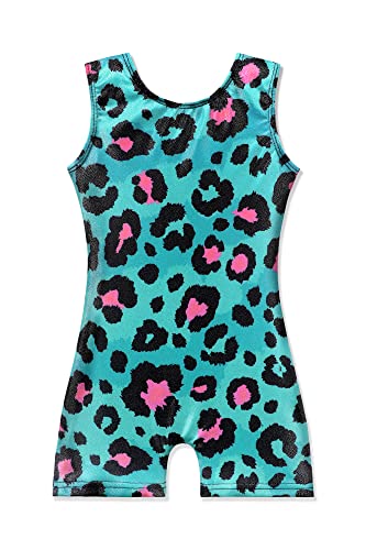 EQSJIU Girls Gymnastics Leotards Size 7-8 Years Old With Shorts Pink Leopard Light Blue Biketard For Kids Bodysuits Black Pink Clothes - Image 3