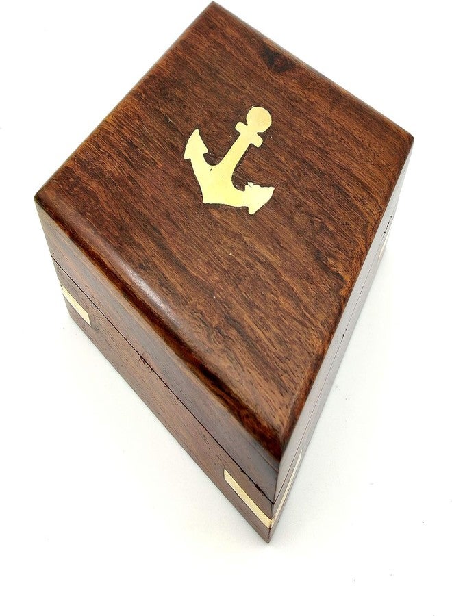 OCEAN REPLICAS – Handcrafted Vintage Brass Sundial & Compass with Engraved Sundial Bird Design, Portable Travel Compass in Elegant Wooden Gift Box - Image 4