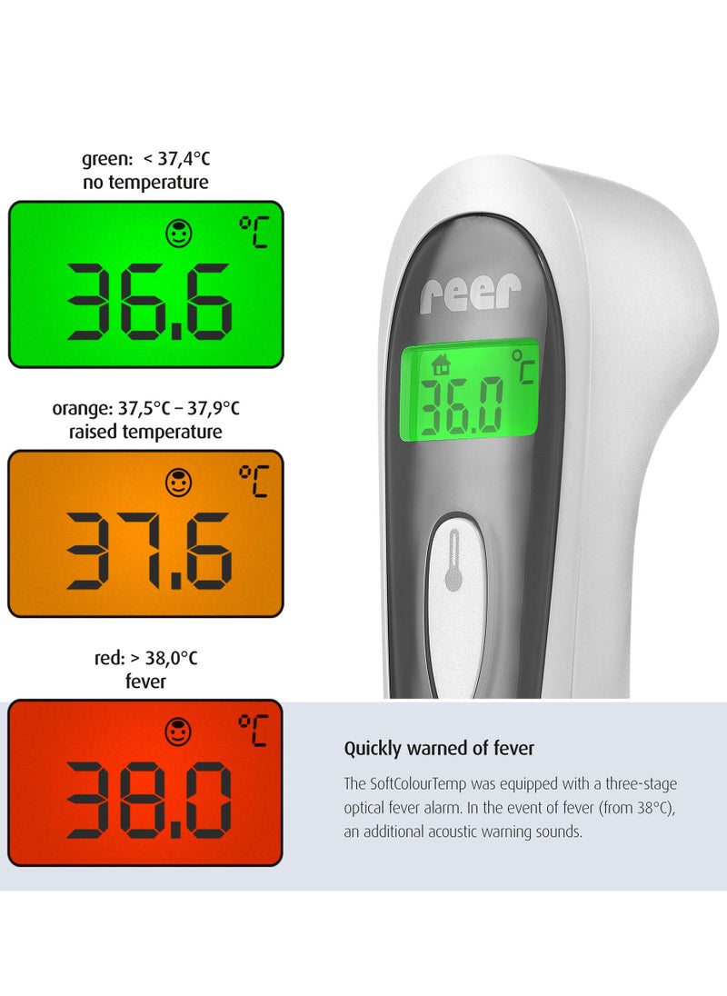 REER - Reer Color SoftTemp 3in1 Contactless Infrared Thermometer, Three-Step Optical Fever Warning, 25 Memory Slots. - Image 1