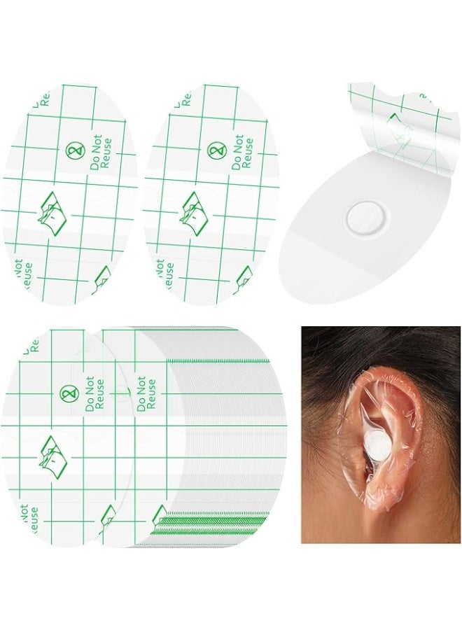 60 Pieces Baby Waterproof Ear Stickers Ear Covers for Swimming Shower Ear Protectors with Ear Plugs for Kids Newborn Disposable Ear Covers for Shower Surfing Snorkeling and Other Water Sports - Image 1