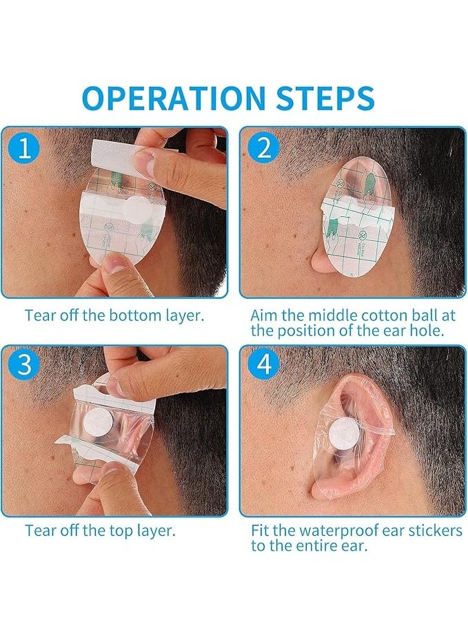 60 Pieces Baby Waterproof Ear Stickers Ear Covers for Swimming Shower Ear Protectors with Ear Plugs for Kids Newborn Disposable Ear Covers for Shower Surfing Snorkeling and Other Water Sports - Image 5