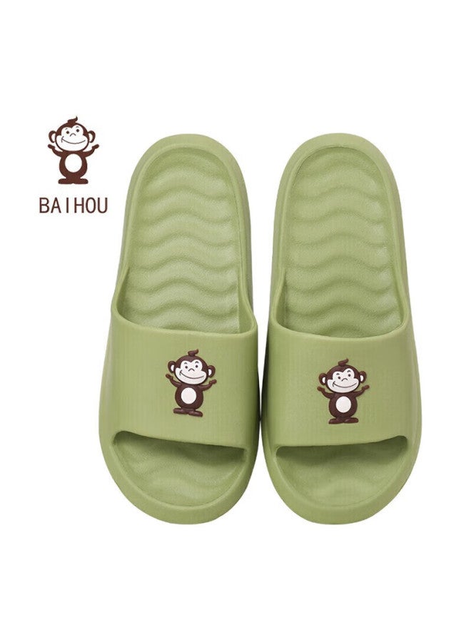 Baihou White Monkey Couple Cartoon Plush Indoor Home Men And Women Four Seasons Slippers 001 Gray 40-41 - Image 3