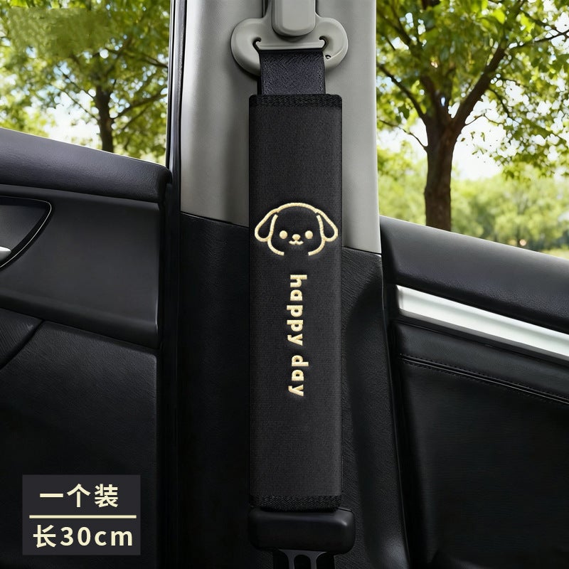Wholesale Short Plush Embroidered Solid Color Car Seat Belt Shoulder Cover for Long-Distance Truck Interior Decoration