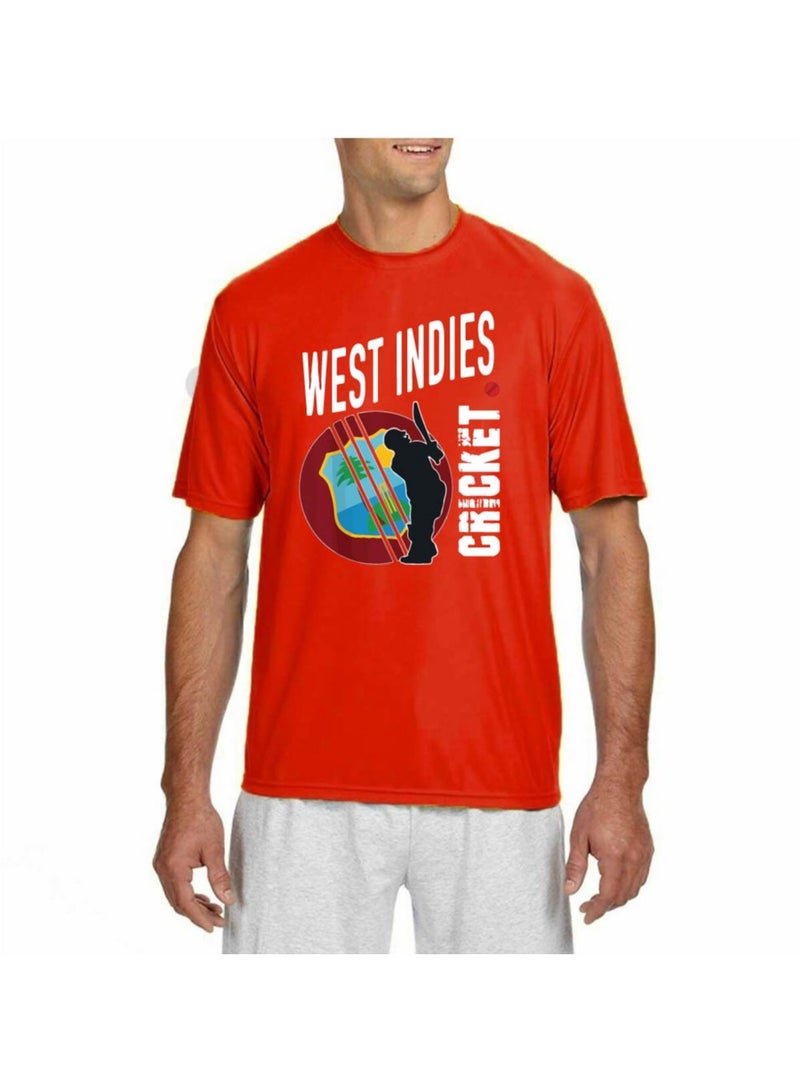 West Indies Sports Jersey T-Shirt for Adults - Unisex West Indies Printed Dry-Fit Sports Jersey T-Shirt - Ideal West Indies Jersey T-Shirt for Matches - Image 1