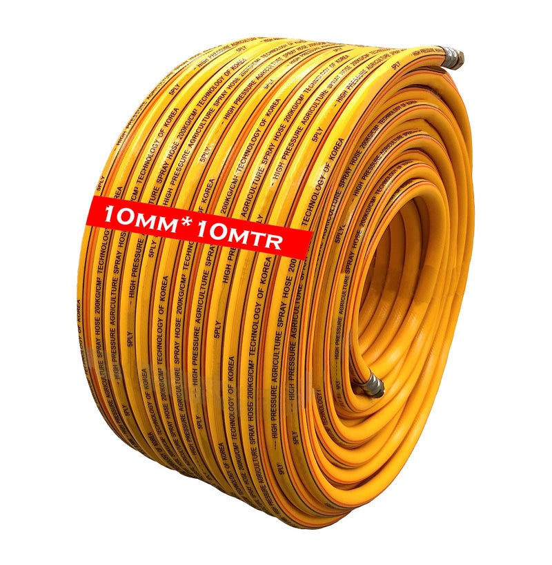 DVI 5 Layered Heavy Duty High pressure hose pipe for bike/car wash, gases, pesticides spray, water delivery, household cleaning, paint booths. (10 MM, DVI (10MM) 10 MTR HOSE PIPE) - Image 1