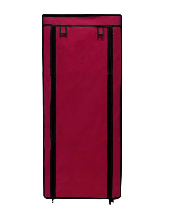 ROBMOB Shoe Rack Cover for Home Only for 9- Layer Portable Foldable Shoe Stand Non Woven Zipper Fabric Cover Maroon - Image 2