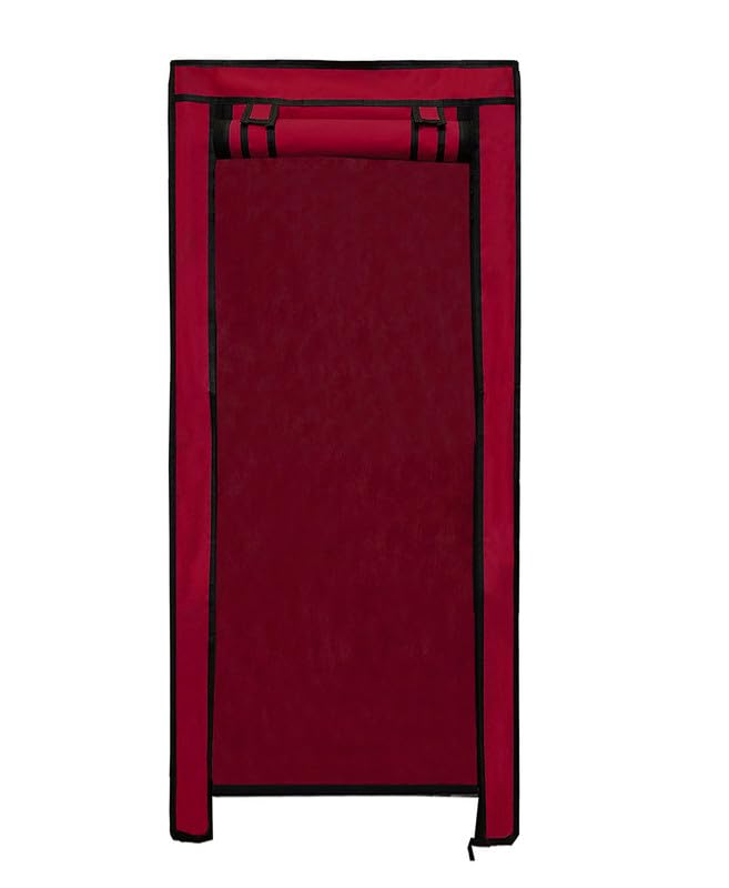 ROBMOB Shoe Rack Cover for Home Only for 9- Layer Portable Foldable Shoe Stand Non Woven Zipper Fabric Cover Maroon - Image 1