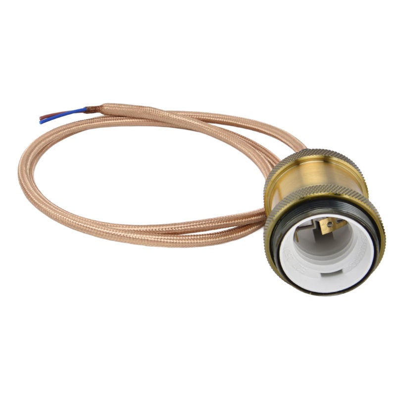 E27 Lamp Holder Golden-Bronze Color: Durable Aluminum Iron Braid Rope Material Pendant Light Lampholder - Easy Installation Modern Retro Design for Home Kitchen Bedroom Cafe Office Lighting - Image 5