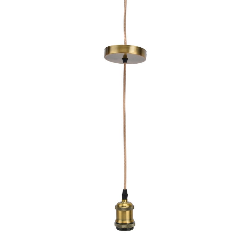 E27 Lamp Holder Golden-Bronze Color: Durable Aluminum Iron Braid Rope Material Pendant Light Lampholder - Easy Installation Modern Retro Design for Home Kitchen Bedroom Cafe Office Lighting - Image 3