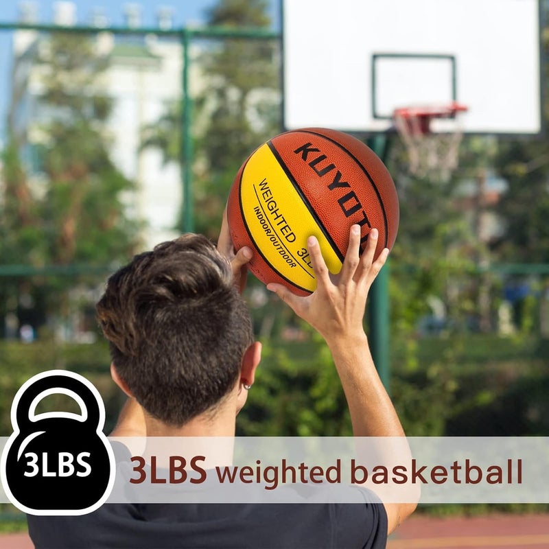 KUYOTQ 3LBS 29.5" Weighted Training Basketball Size 7 Composite Indoor Outdoor Heavy Training Basketball 29.5" for Improving Ball Handling Dribbling Passing and Rebounding Skill - Image 3