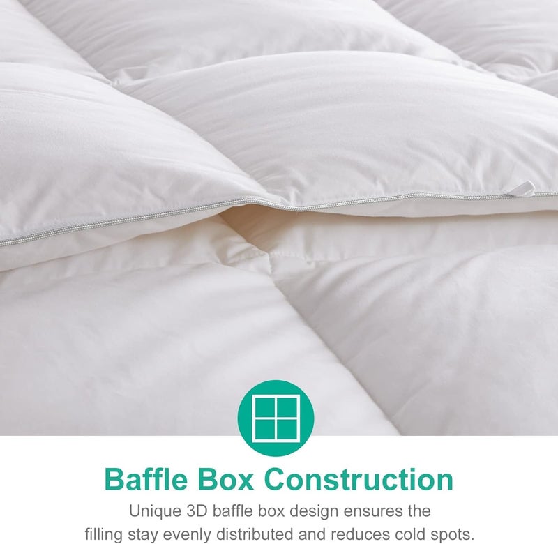 APSMILE Lightweight Down Feather Fibers Comforter Twin Size - Cooling Bed Comforter, Hotel Collection High Fill-Power Thin Duvet Insert for Warm Weather/Hot Sleepers, 68x90, White - Image 5