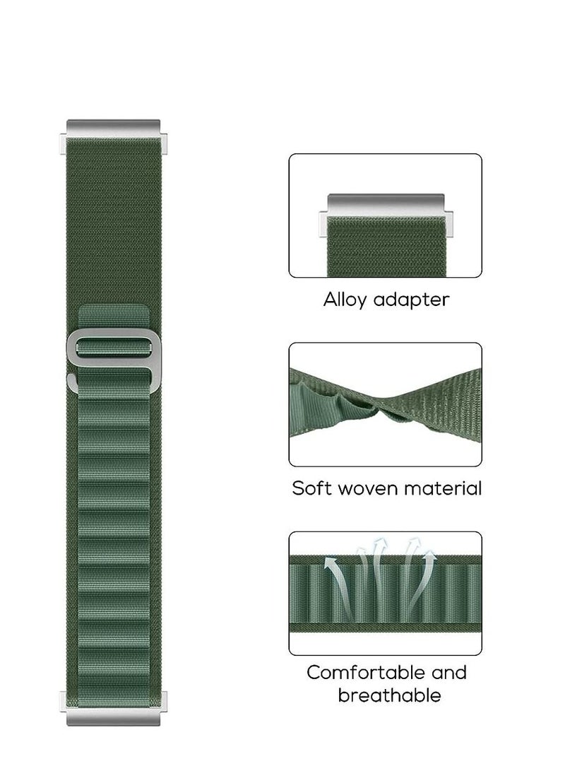 20mm Stretch Nylon Metal Alpine Loop Woven Strap For Oraimo Tempo S2 OSW-11N- Smart Watch  - Green  - Image 2