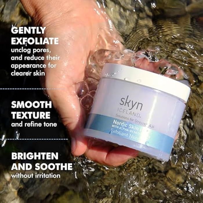 Skyn ICELAND Nordic Skin Resurfacing Facial Pads With AHA and BHA. Exfoliating & Clarifying Peel Targets Fine Lines and Discoloration Without Irritation. 60 Pads - Image 3