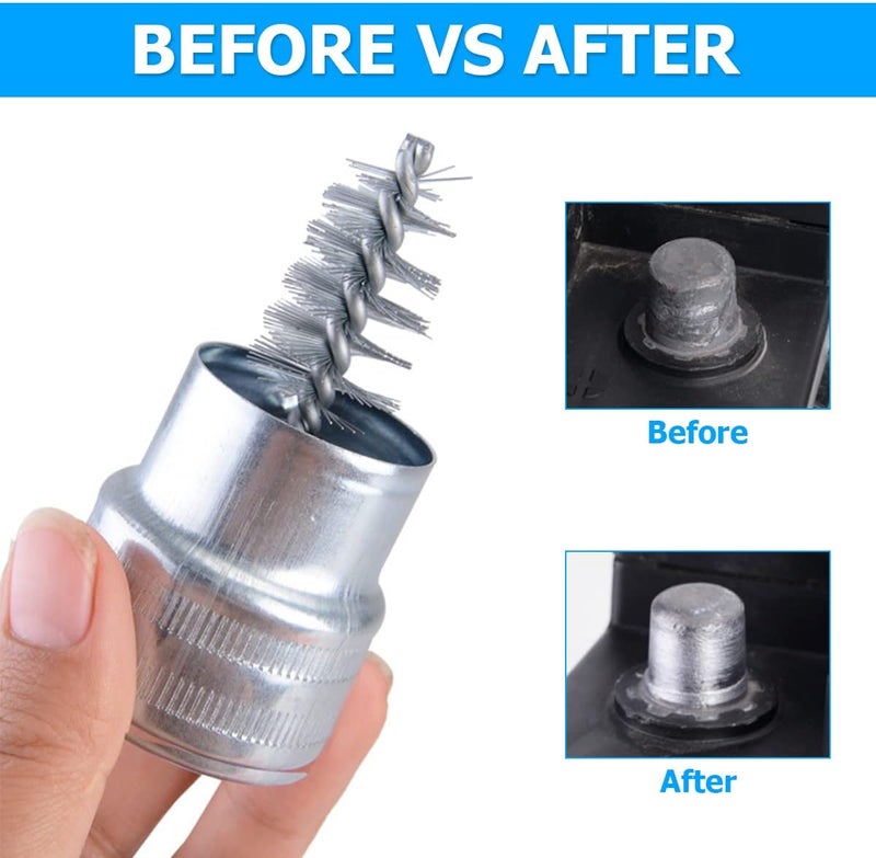 BELOMI 12PCS Battery Terminal Anti Corrosion Washers Protector Fiber and 2PCS Cleaning Brush, Automotive Accessories Universal for Car, Marine, Boat, RV - Image 3