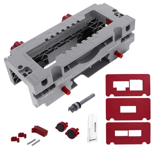 Milescraft 1229 Hinge Jig PLUS – Dual Clamping Door Hinge Jig Door Hinge Mortiser. Complete Hinge Installation Kit Rout Mortises from 2.5” to 4.5”. Strike and Latch Plates Included for Standard Doors - Image 1