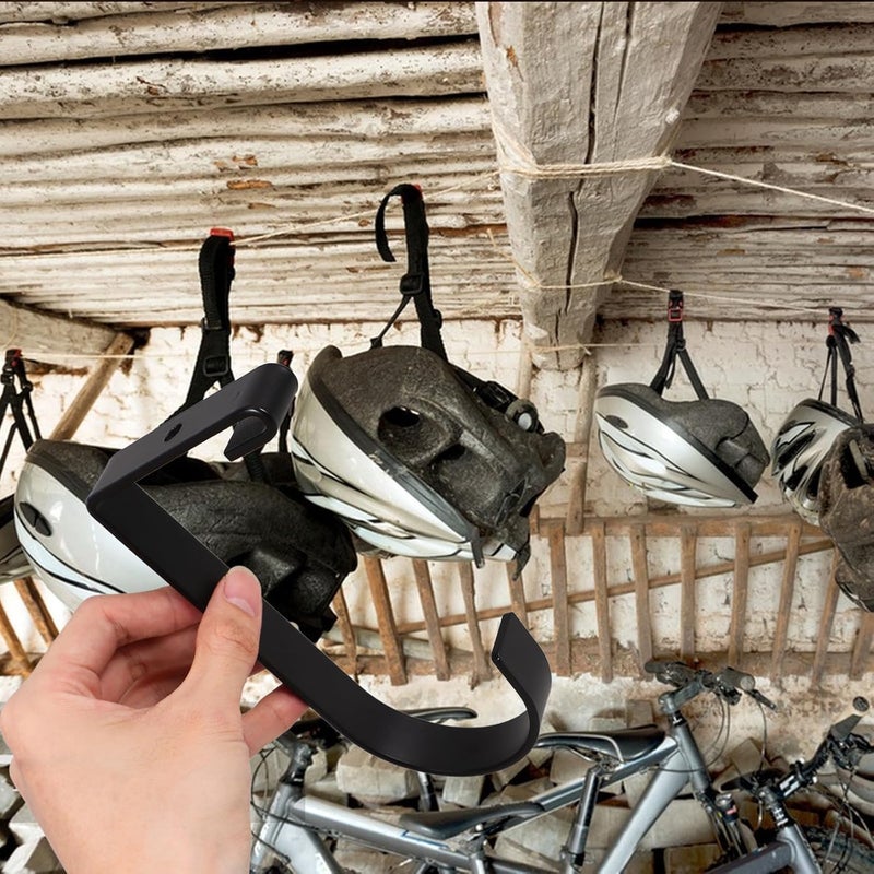 4pcs Black Heavy Duty Garage Ceiling Hooks and Wall Shelf Storage Hooks for Overhead Garage Rack and Home Organization - Image 5