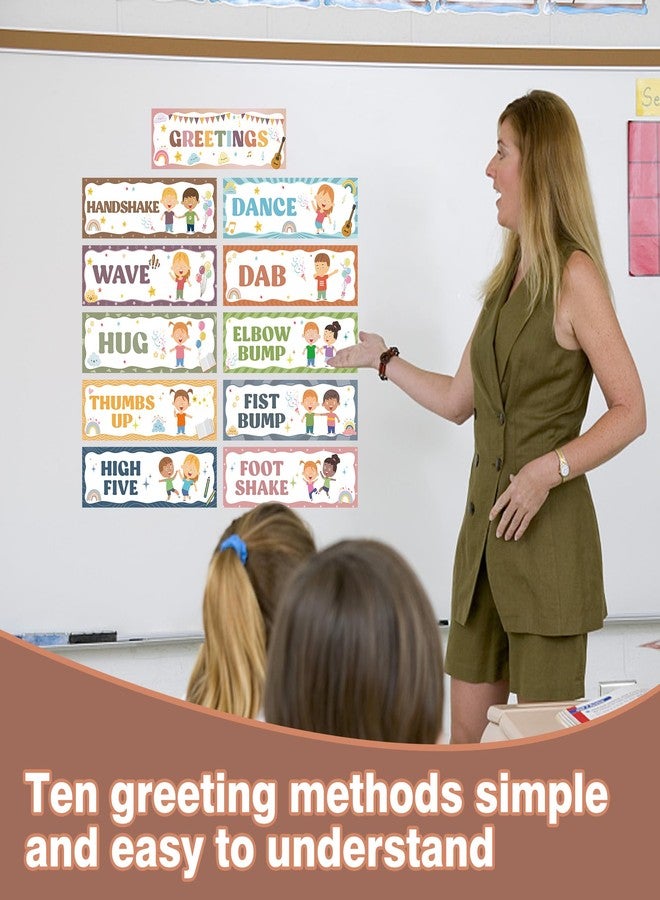 Wehhbtye Boho Classroom Greeting Poster, 9.4'' x 3'' Social Distancing Greetings Poster, Waterproof Greetings Choice Classrooms Rules Posters for Back to School Classroom Decor Teacher Supplies - Image 4