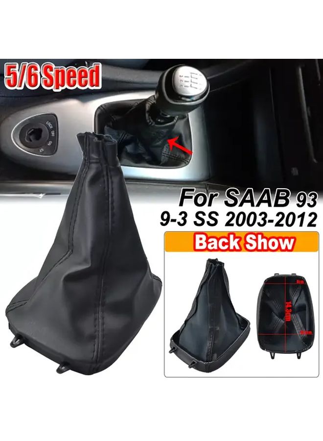 غطاء غبار مقبض ناقل الحركة الأسود وواقي إطار الأمتعة لسيارة ساب 9 3 SS 2003-2012 ناقل حركة يدوي 5 سرعات - Image 1