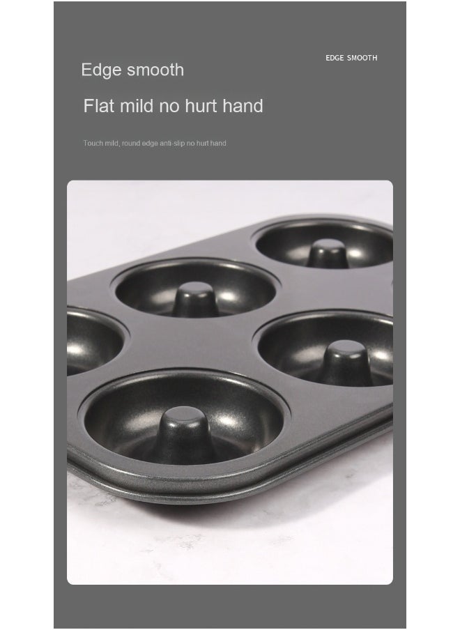 chefmade - 6-Cavity Hollow Round Donut Mold - Black - Image 1