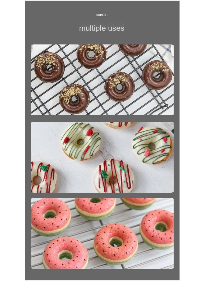 chefmade - 6-Cavity Hollow Round Donut Mold - Black - Image 1