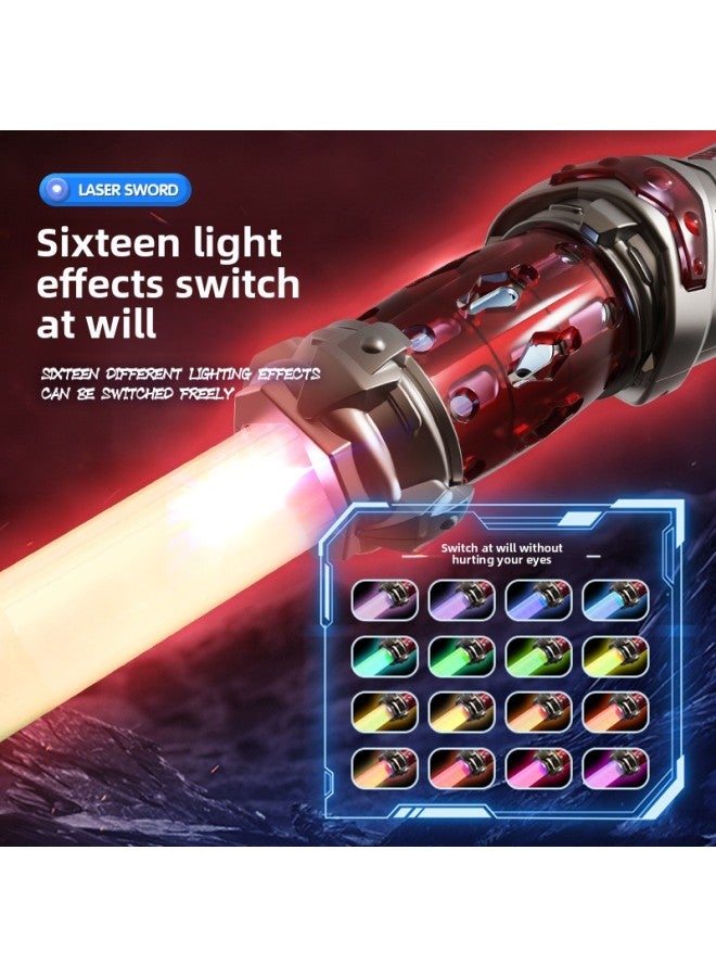 Magic Hero Kanglong Mace Laser Sword Cool Colorful Luminous Band Sound Telescopic Spiral Sword Children's Toys-Color:Kanglong Mace [Rose Gold]]-Specifications:English Color Box