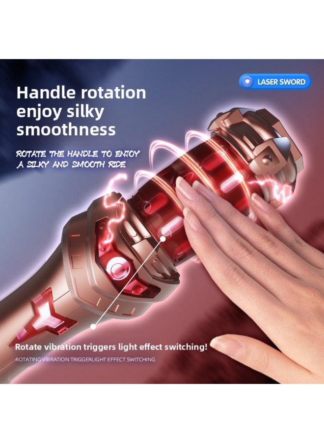 Magic Hero Kanglong Mace Laser Sword Cool Colorful Luminous Band Sound Telescopic Spiral Sword Children's Toys-Color:Kanglong Mace [Rose Gold]]-Specifications:English Color Box