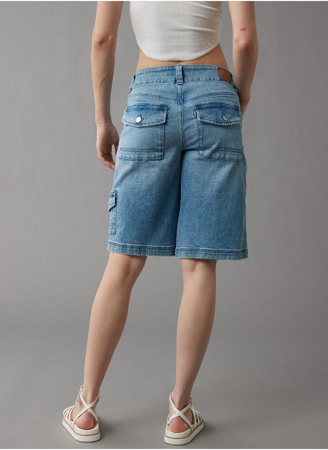 American Eagle - AE Dreamy Drape Low-Rise Baggy Bermuda Cargo Short - Image 1