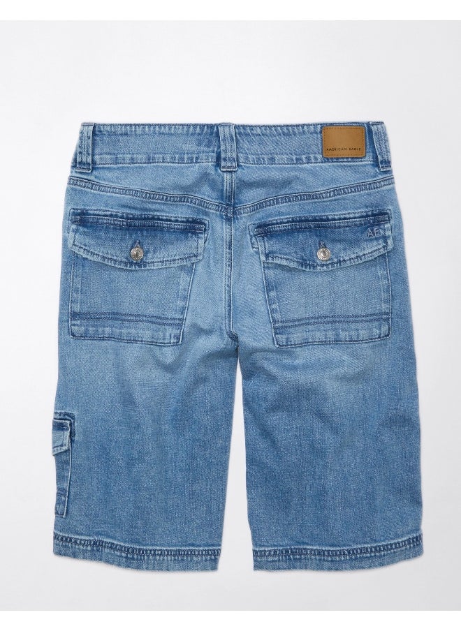 American Eagle - AE Dreamy Drape Low-Rise Baggy Bermuda Cargo Short - Image 1