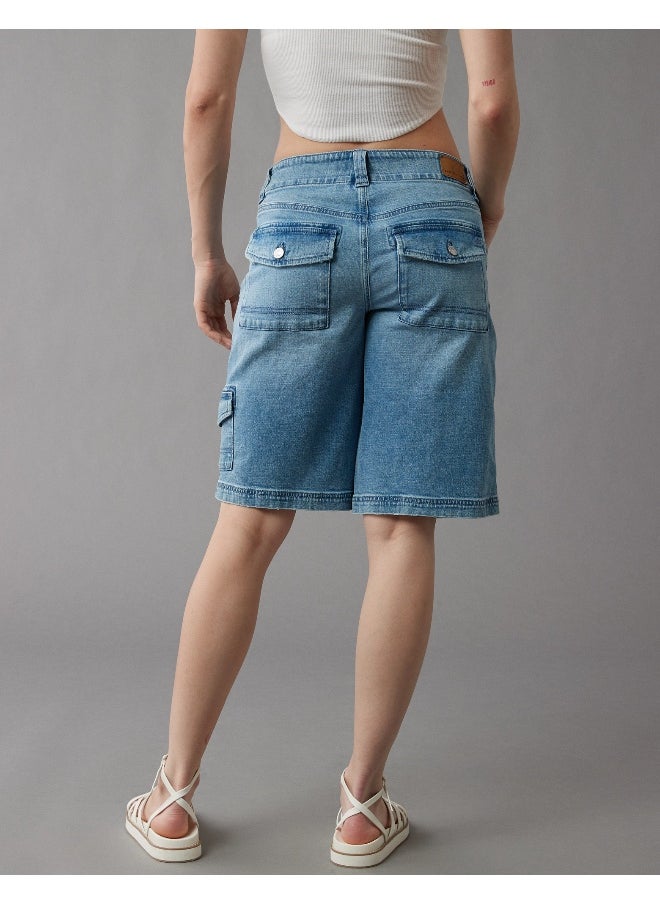 American Eagle - AE Dreamy Drape Low-Rise Baggy Bermuda Cargo Short - Image 1