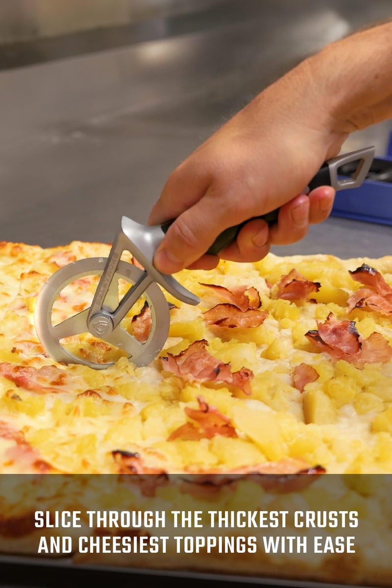 Dalstrong Dalstrong Pizza Wheel Cutter - The Orbit Razor Unique Pizza Wheel & Cutter -High-Carbon Heavy-Duty Stainless Steel - G10 Handle - Razor Sharp - Thumb Guard Protection & Blade Cover  - Image 3