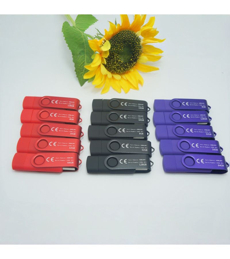 Purple USB C Thumb Drive Dual USB 2.0 Flash Drive 8GB Swivel Design 2-In-1 Portable Type-C Memory Stick For Android Smartphone Computers Macbook Tablets PC - Image 4