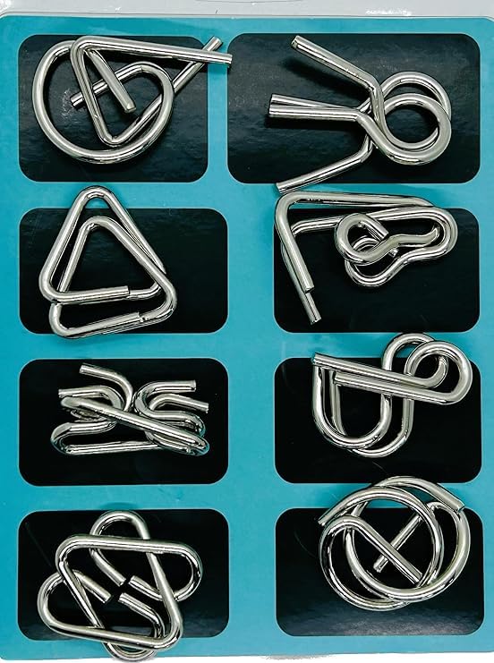 Kunya Metal Puzzle Kit - Set of 8 Brain Teaser Puzzles | Metal Mind Game with Instructions | Improves Focus, Patience & Problem-Solving | Gift for Kids & Adults - Image 5