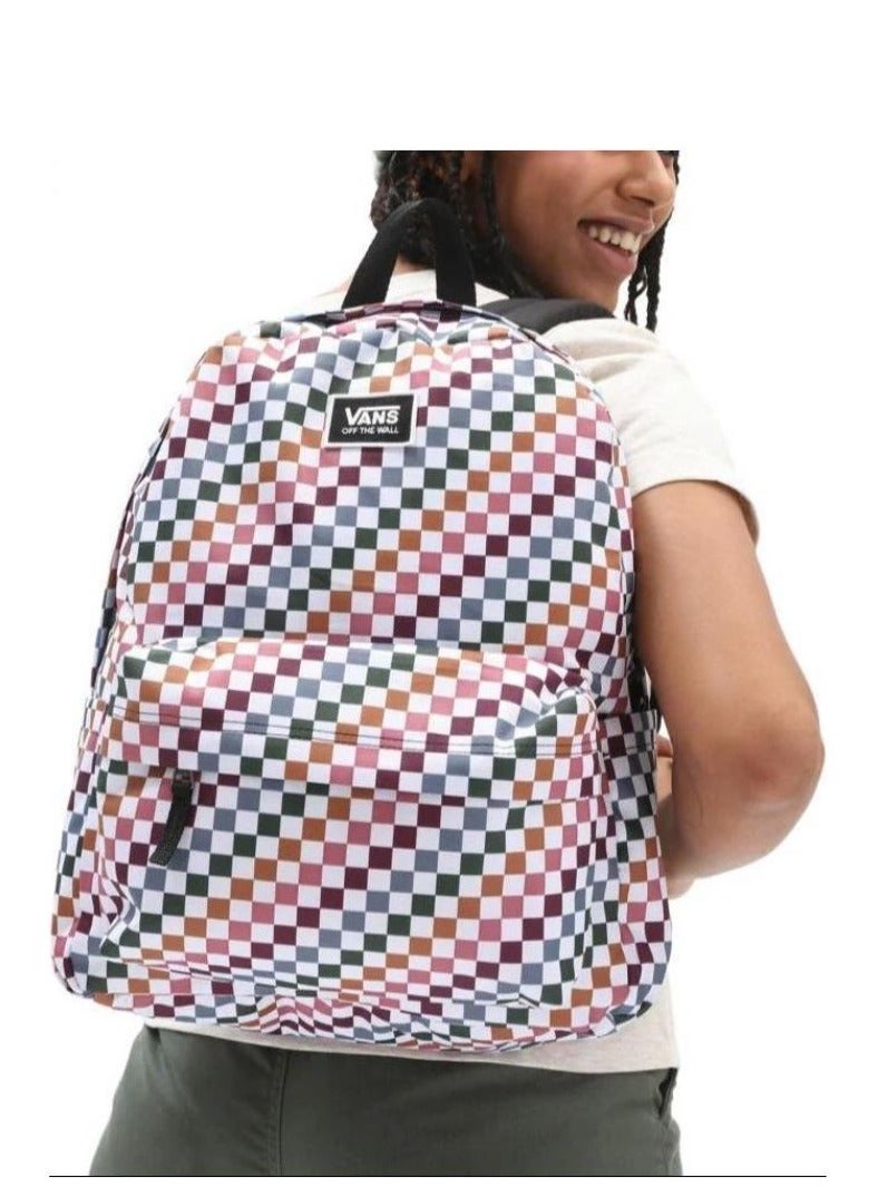 فانز 【موسم المدرسة】 حقيبة مدرسية كلاسيكية مطبوعة على شكل رقعة الشطرنج، حقيبة مدرسية ملونة، حقيبة مدرسية ذات سعة كبيرة، حقيبة مدرسية عالمية، حقيبة مدرسية للكمبيوتر المحمول - Image 5