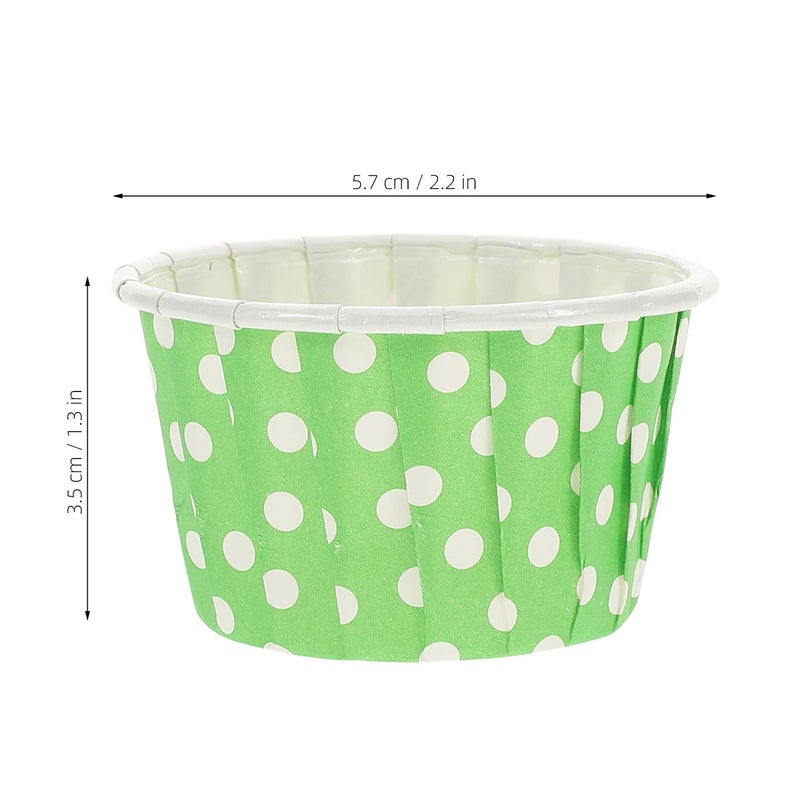 High Temperature Resistant Green Polka Dot Cupcake Liners 50pcs Greaseproof Muffin Cases - Image 3