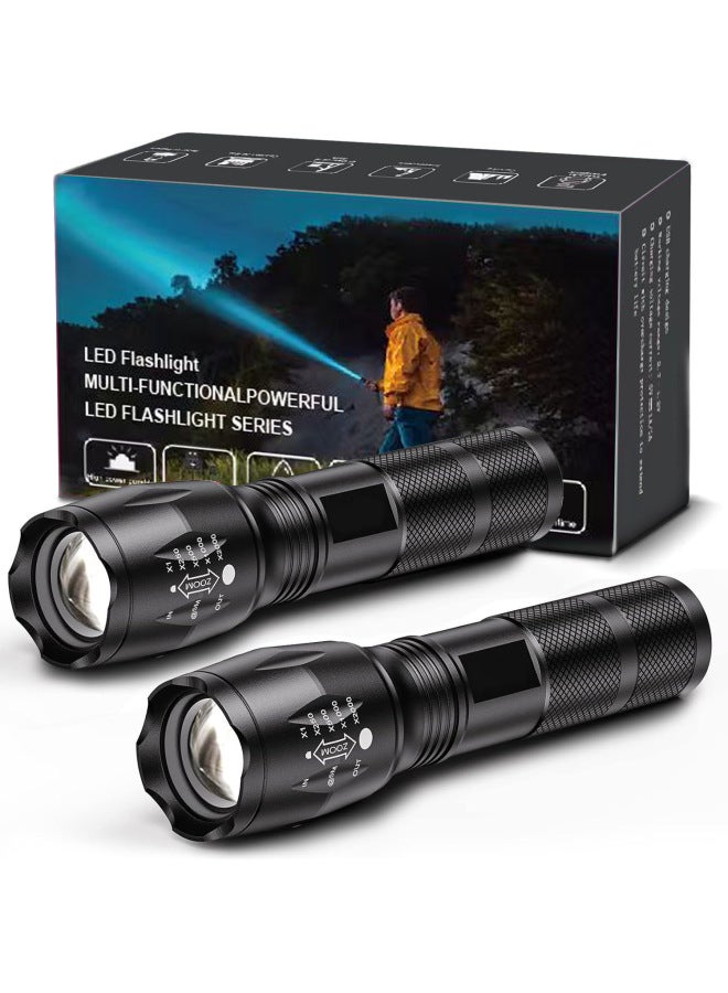 Temu Cross-border Telescopic Zoom Strong Light Aluminum Alloy Flashlight Waterproof Outdoor Night Running Riding Patrol Searchlight Wholesale