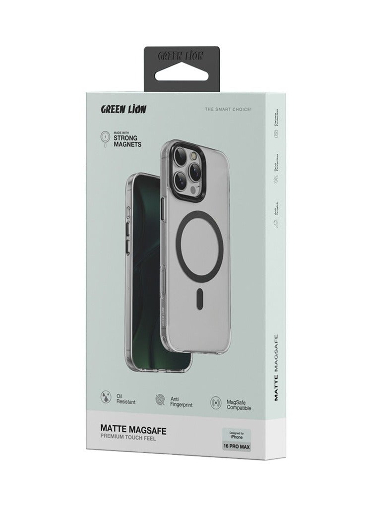 GREEN LION Matte MagSafe Case for iPhone 16 Pro / Anti Fingerprint / Anti Scratch / Anti Yellowing / Daily Protection / Precise Cutouts / HD Clarity / MagSafe Compatible - Clear - Image 4