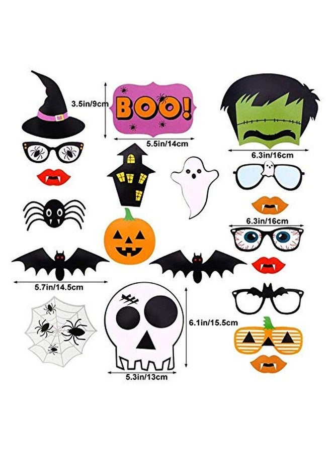 Soochat Halloween Photo Booth Props DIY Kit Halloween Photo Props for Photoshoot Halloween Selfie Props for Dress Up Halloween Party Costumes Accessories 22 Pcs - Image 5