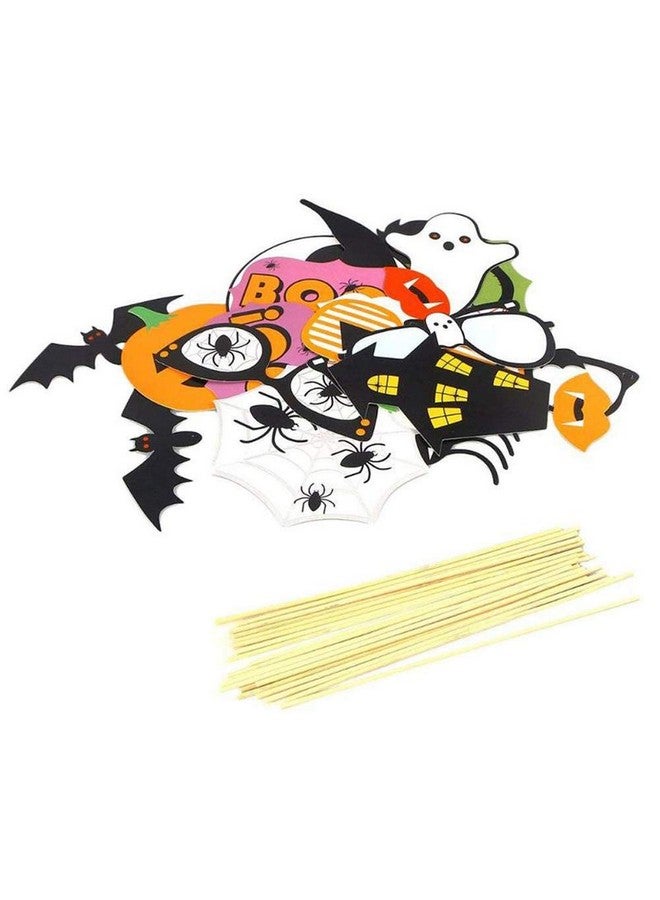Soochat Halloween Photo Booth Props DIY Kit Halloween Photo Props for Photoshoot Halloween Selfie Props for Dress Up Halloween Party Costumes Accessories 22 Pcs - Image 4