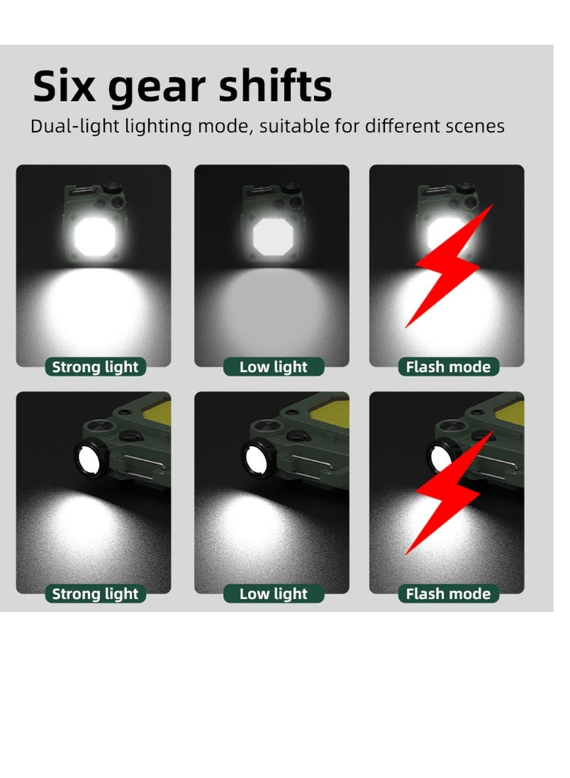 Rechargeable Cob Small Flashlights, Mini Flashlight 1000 lumens with 6 Lighting Modes Lights, Suitable for Nightshift Camping Hiking Emergency - Image 2