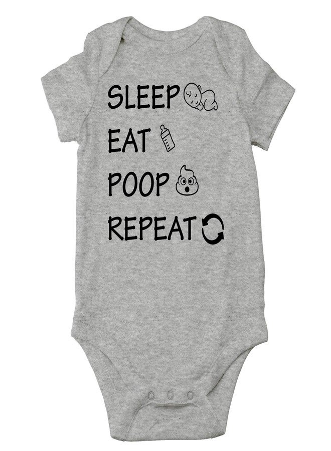 CBTwear ملابس أطفال CBTwear Eat, Poop, Repeat - ملابس أطفال - أطقم ملابس أطفال مرحة للأولاد والبنات (6 أشهر، رمادي فاتح) - Image 1