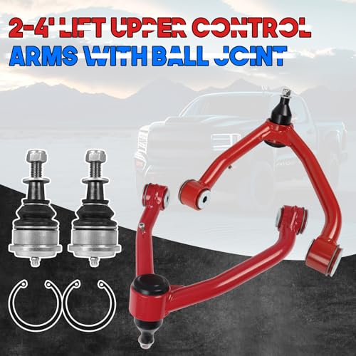 Autoptzxd 2-4" Lift Upper Control Arms Compatible with 2014-2018 Chevy Silverado GMC Sierra 1500, Front Tubular Suspension Control Arm for Cadillac Escalade Avalanche Tahoe, 2 Replacement Ball Joints - Image 2